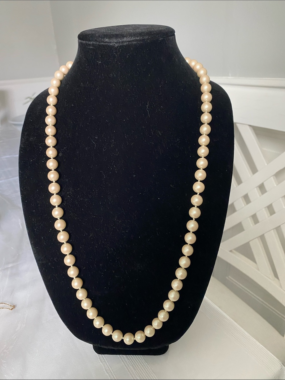 Cookie Lee Soft Cream Pearl Necklace Strand